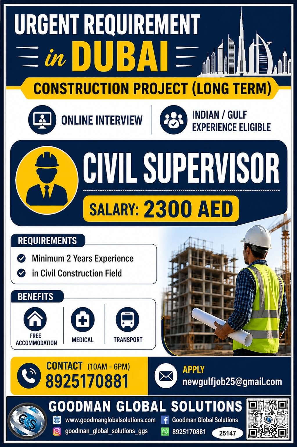 URGENT REQUIREMENT - DUBAI- LONG TERM  ONLINE INTERVIEW -  CV SHORTLISTING UNDER PROGRESS