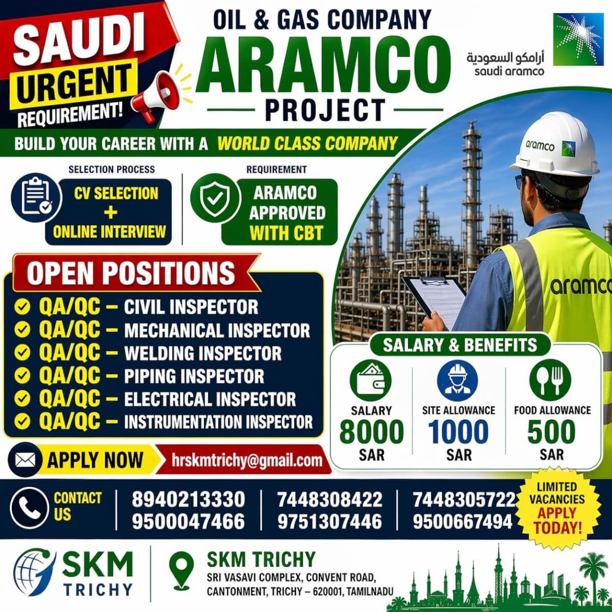 URGENT REQUIREMENT - SAUDI ARABIA