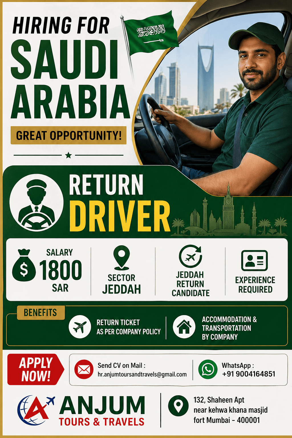 HIRING FOR SAUDI ARABIA