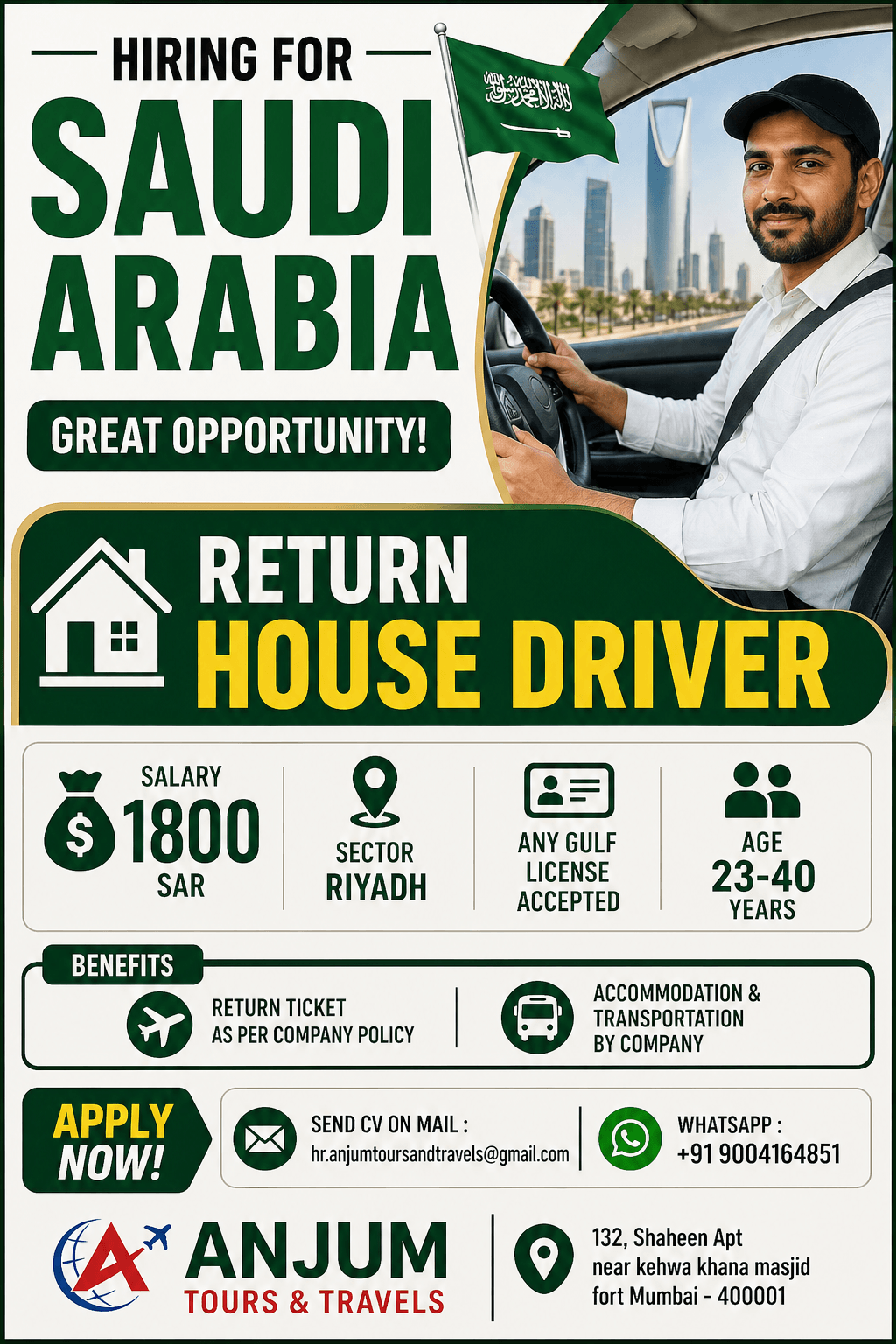 HIRING FOR SAUDI ARABIA