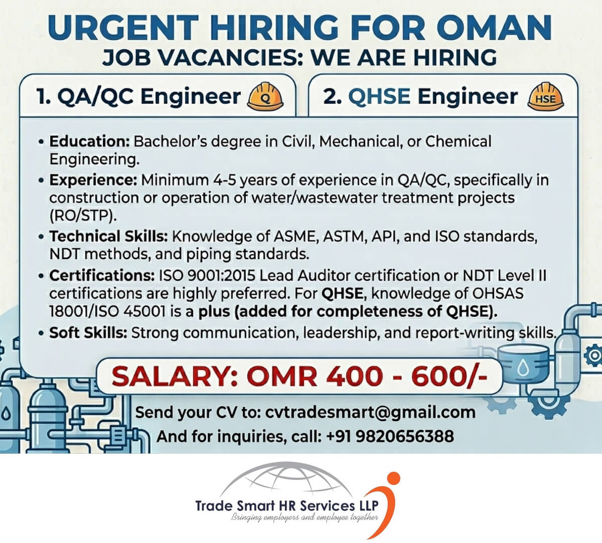 QA/QC ENGINEER & QHSE ENGINEER