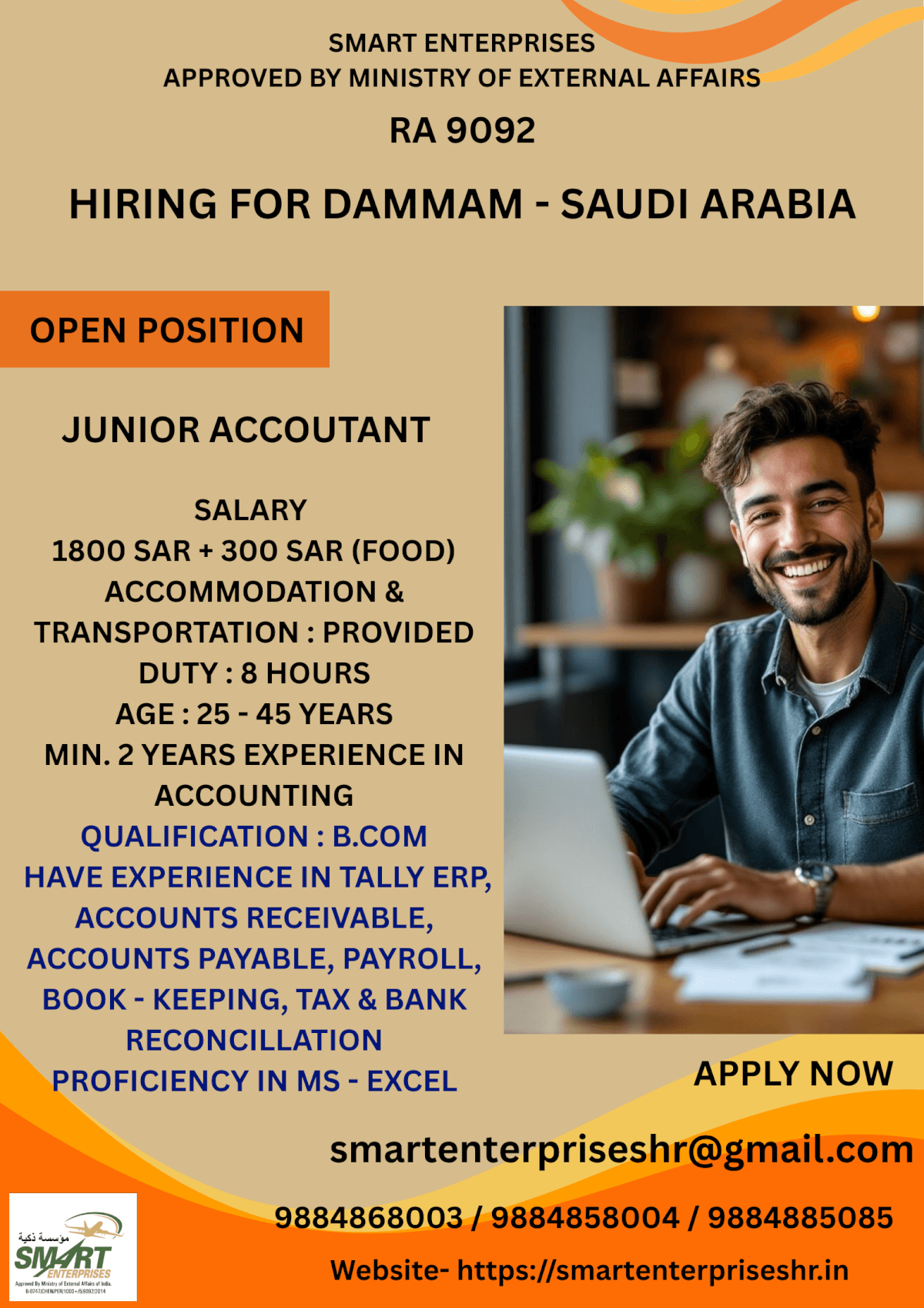 URGENT REQUIREMENT FOR SAUDI ARABIA