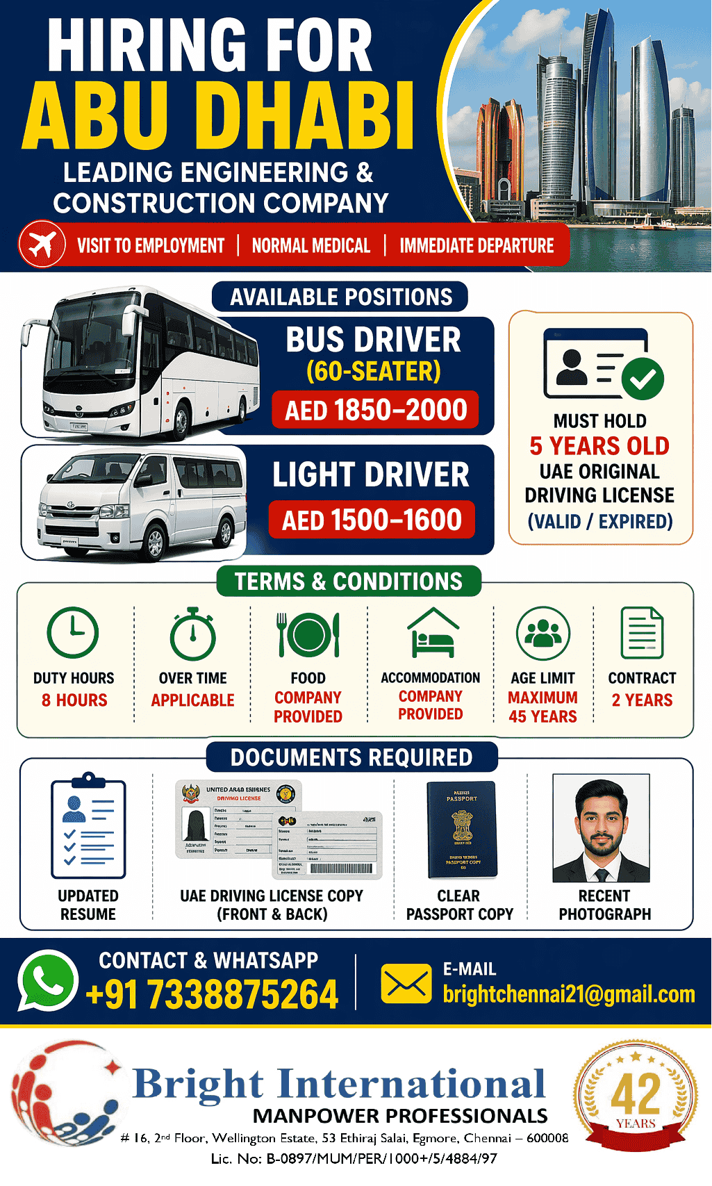 LONG TERM REQUIREMENT - ABU DHABI
