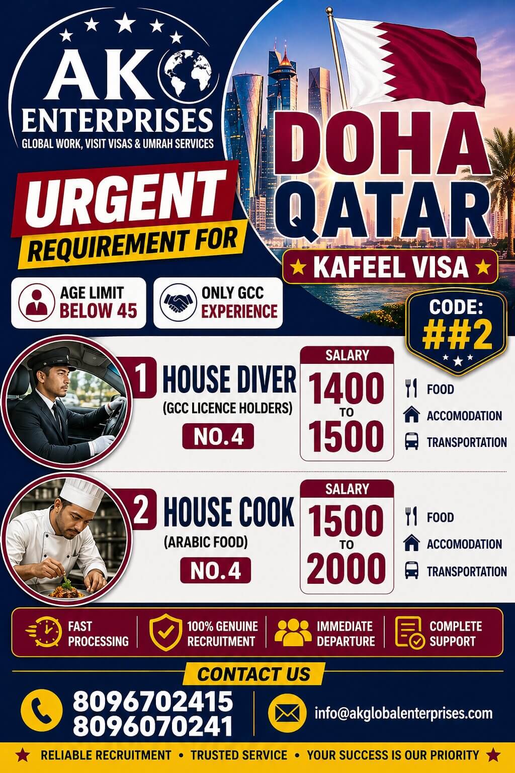 urgently highring for qatar