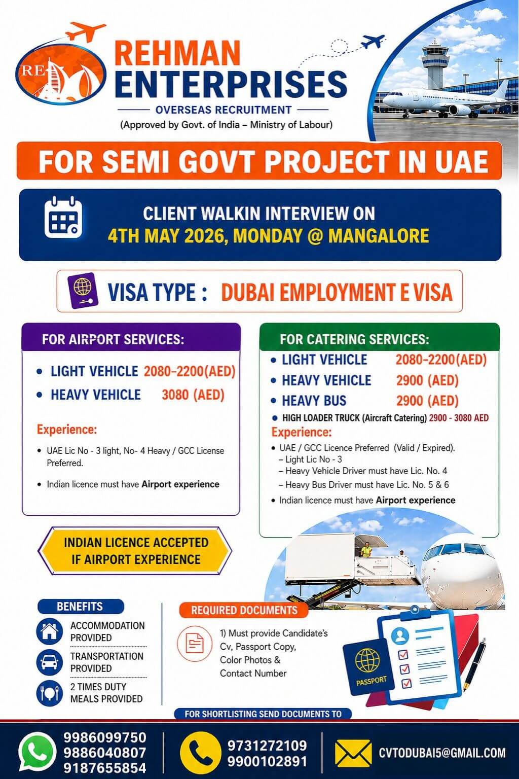 HIRING FOR SEMI GOVT PROJECT IN UAE