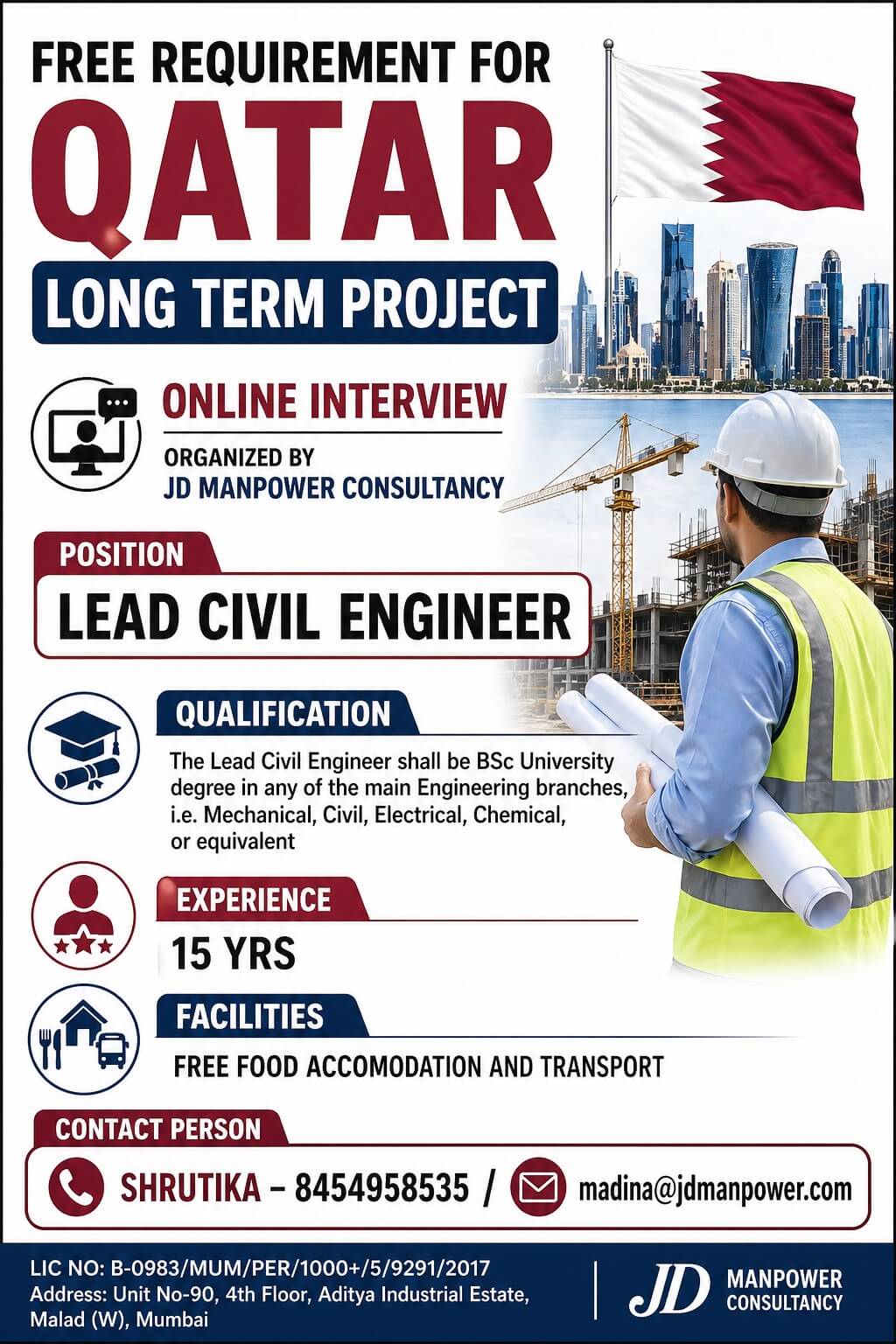 FREE REQUIREMENT FOR QATAR LONG TERM PROJECT
