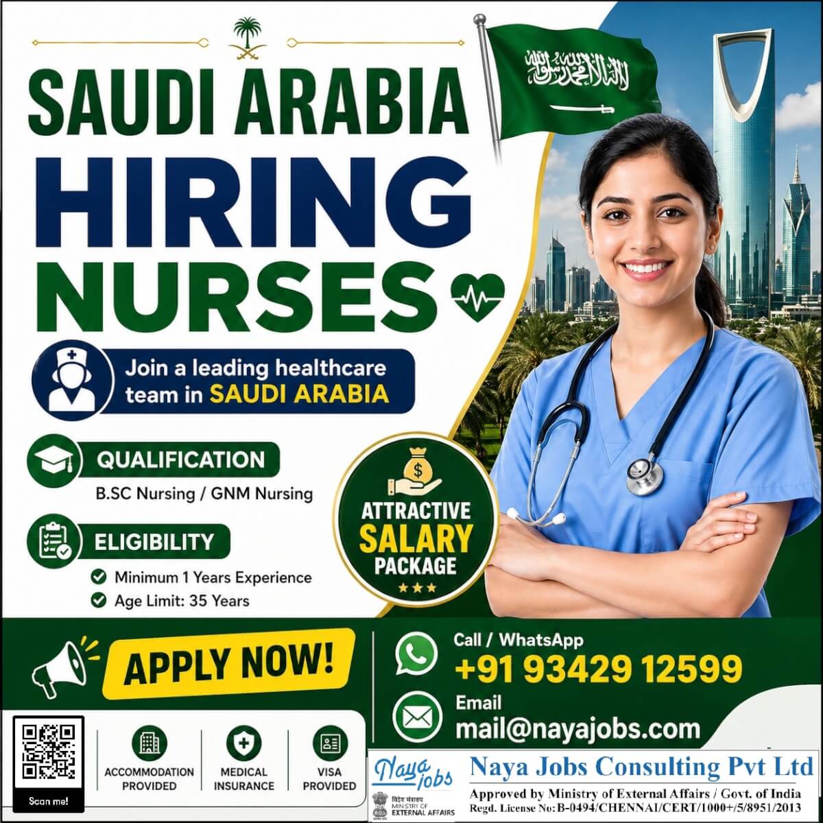 URGENT HIRING – STAFF NURSES FOR SAUDI ARABIA