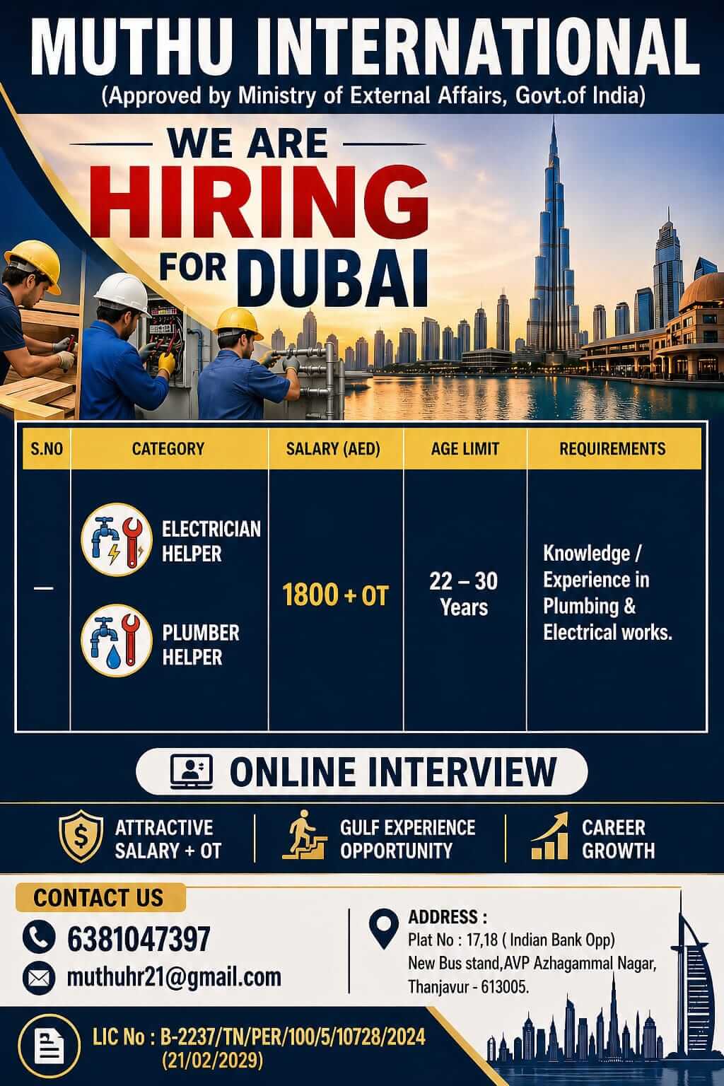 WANTED FOR DUBAI