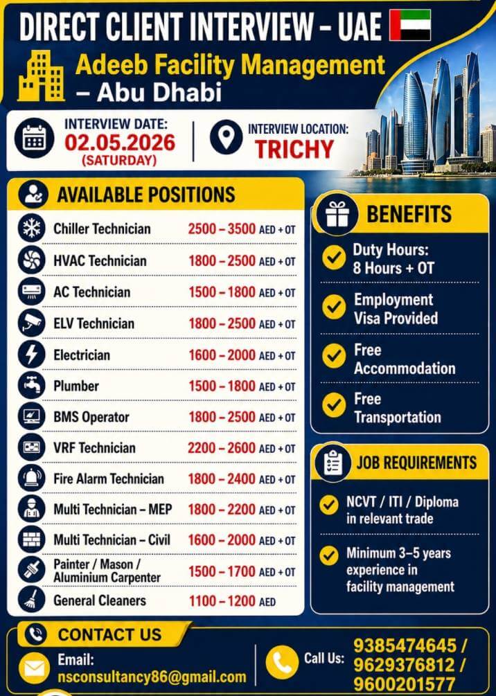 ADEEP FACILITY MANAGEMENT COMPANY REQUIREMENT FOR ABU DHABI,UAE