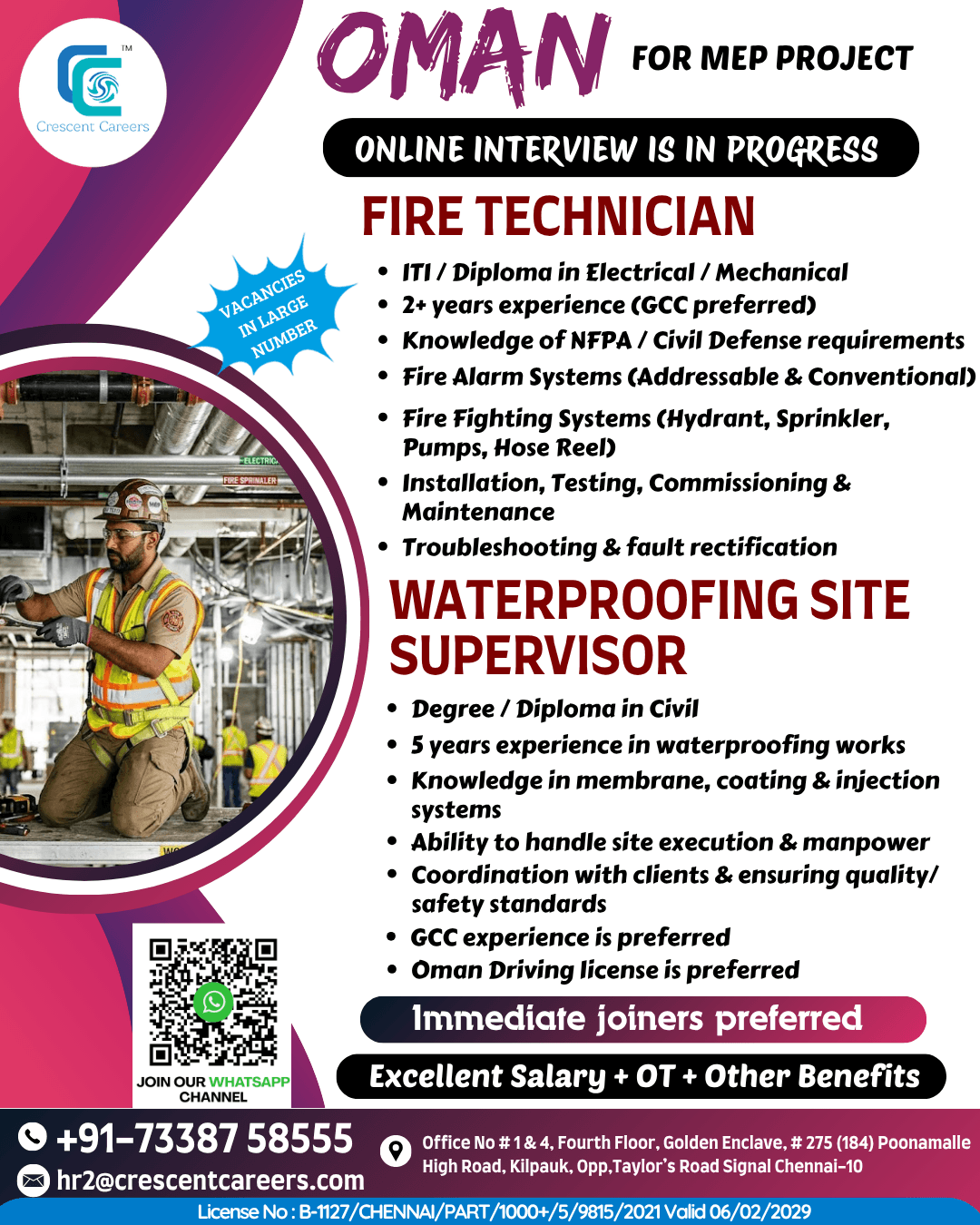 FIRE TECHNICIAN / WATERPROOFING SITE SUPERVISOR