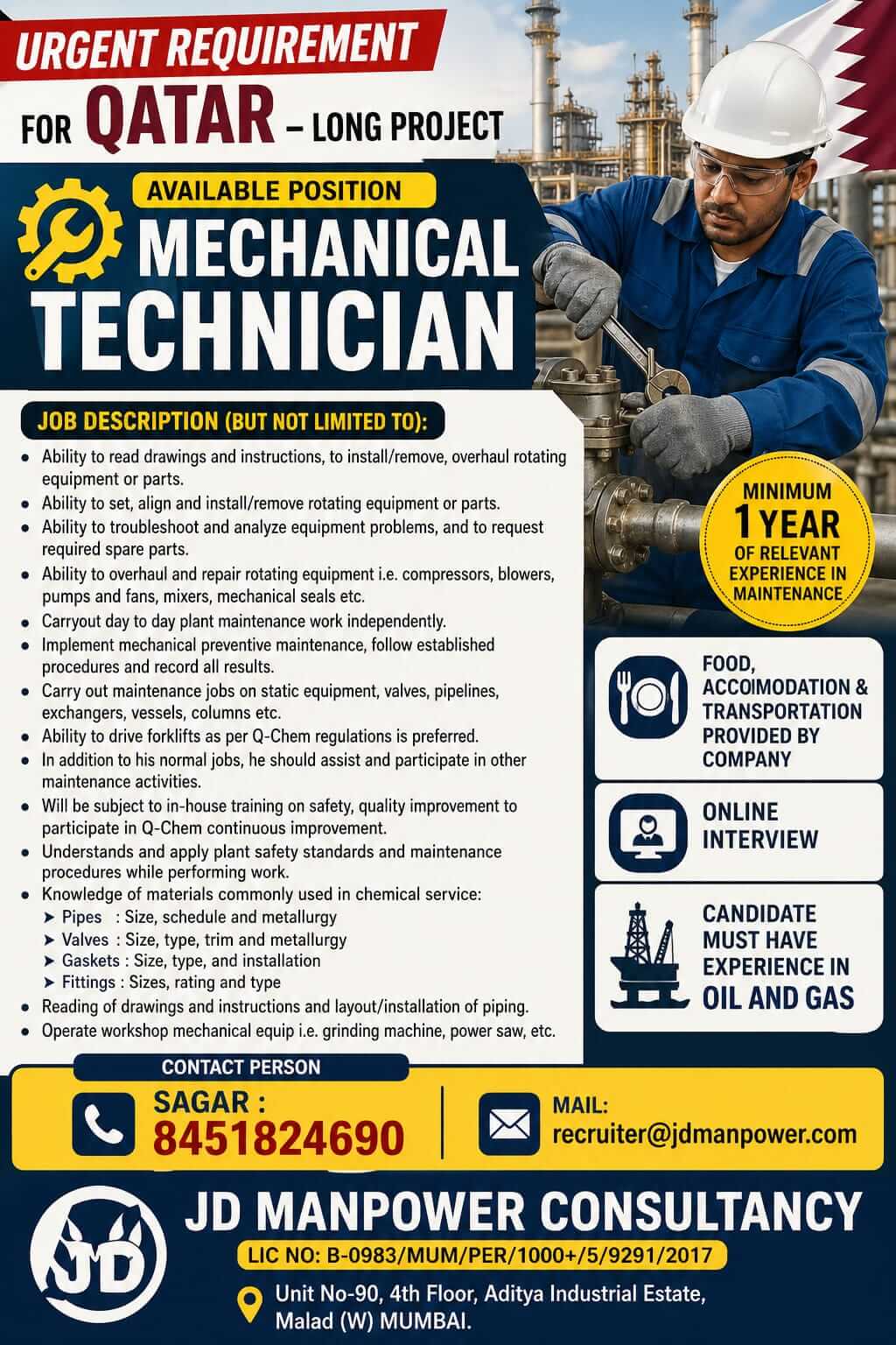 urgent requirement for long term project