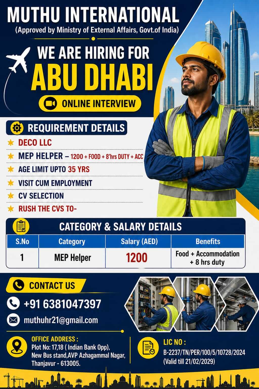 WANTED FOR ABUDHABI