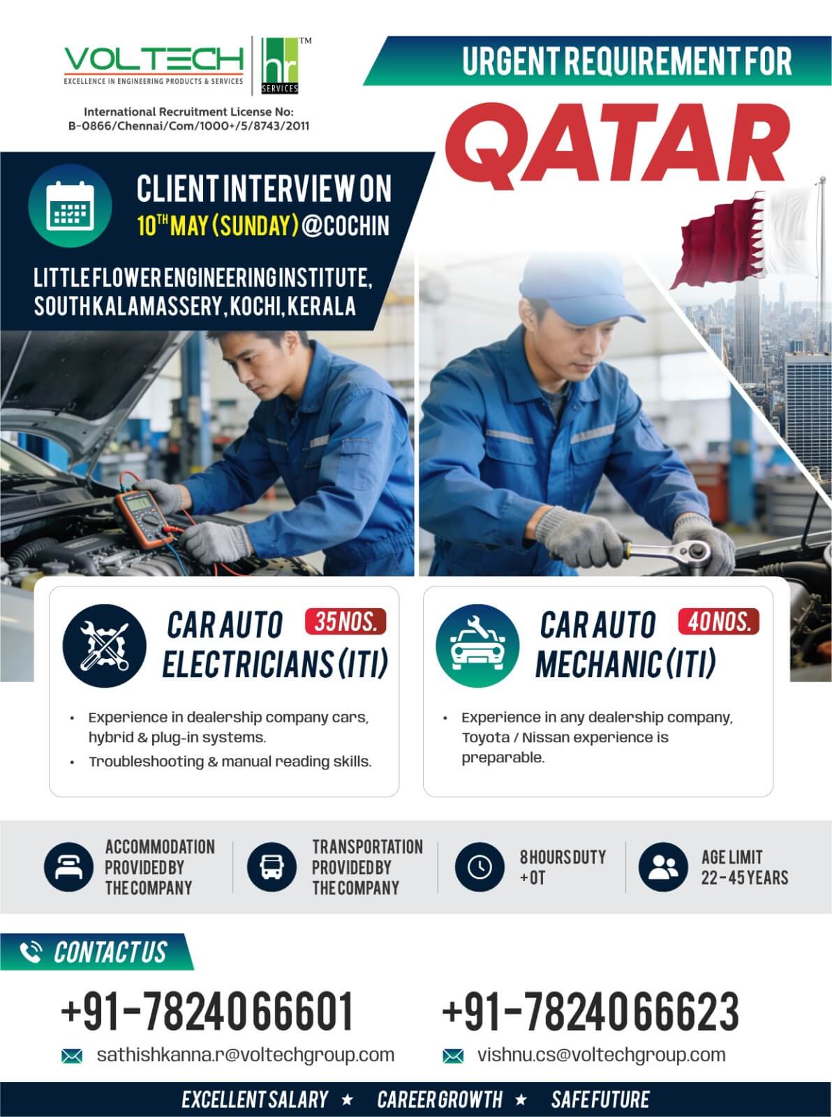 Urgent Requirement for one of the leading company in Qatar