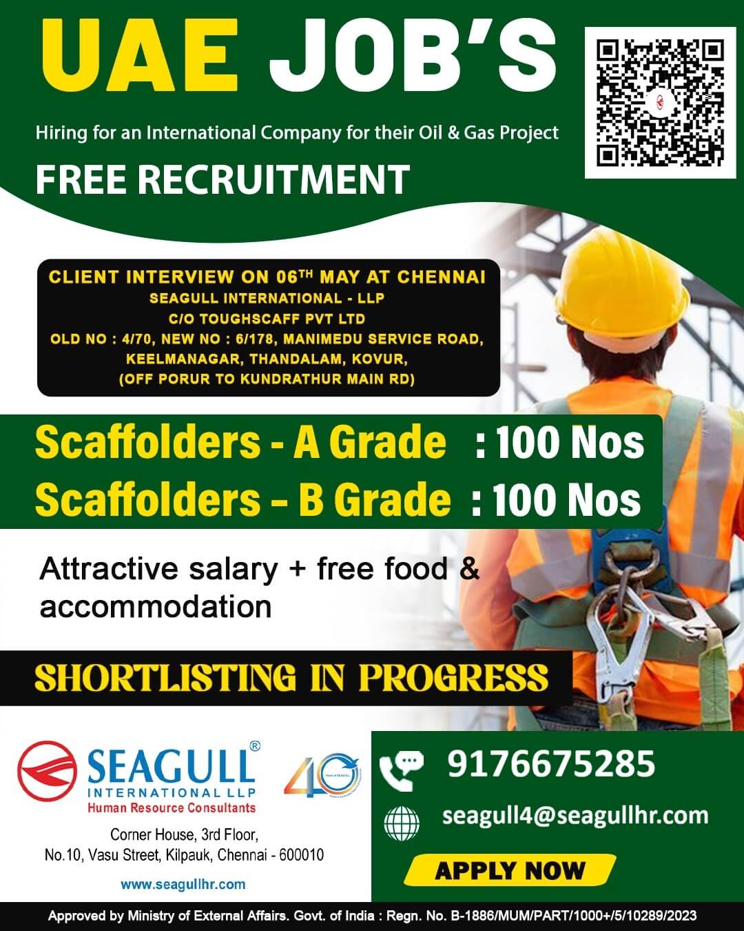FREE & VERY URGENT REQUIREMENTS FOR SCAFFOLDERS FOR DUBAI , SHARJAH & ABU DHABI - UAE
