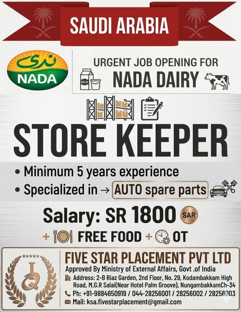 URGENT REQUIREMENT FOR SAUDI ARABIA