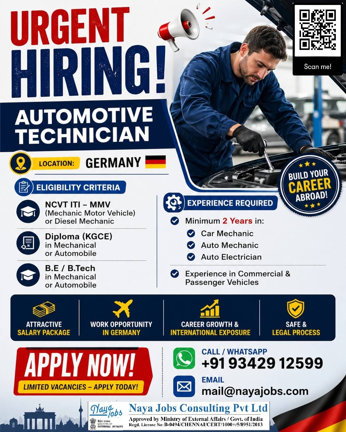URGENT HIRING – AUTOMOTIVE TECHNICIAN (GERMANY)