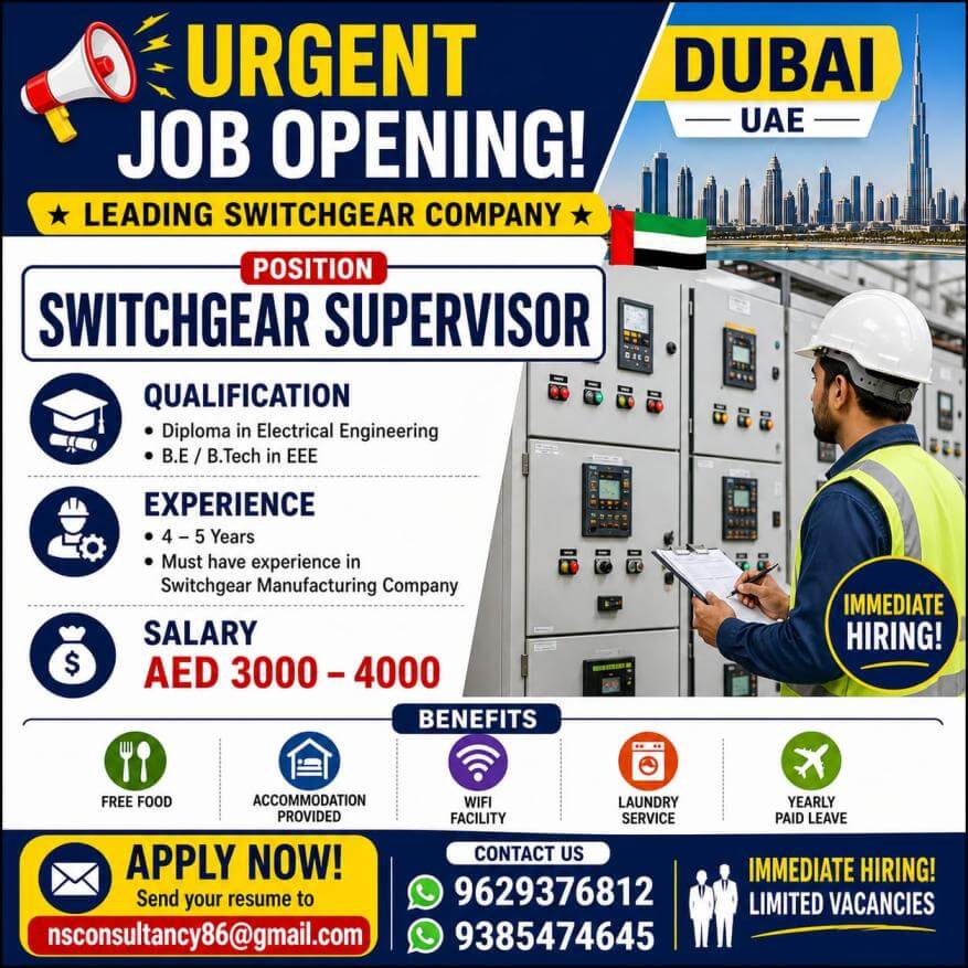 LEADING SWITCHGEAR COMPANY REQUIREMENT FOR DUBAI