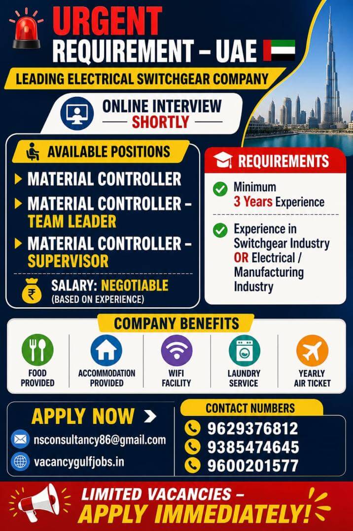 LEADING ELECTRICAL SWITCHGEAR COMPANY REQUIREMENT FOR DUBAI