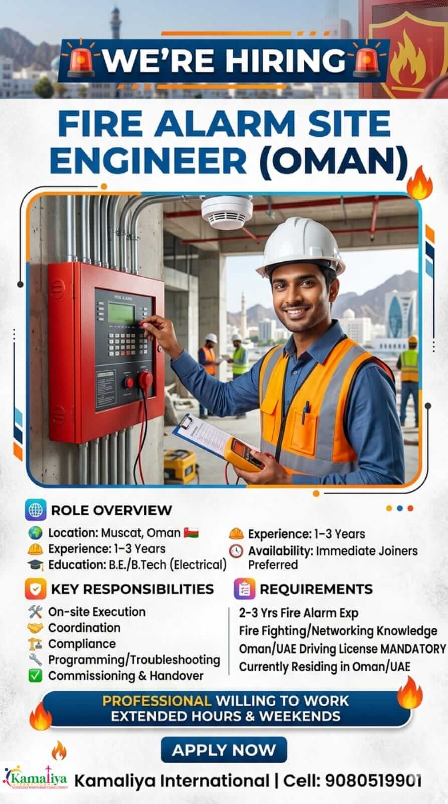 Fire Alarm site engineer oman