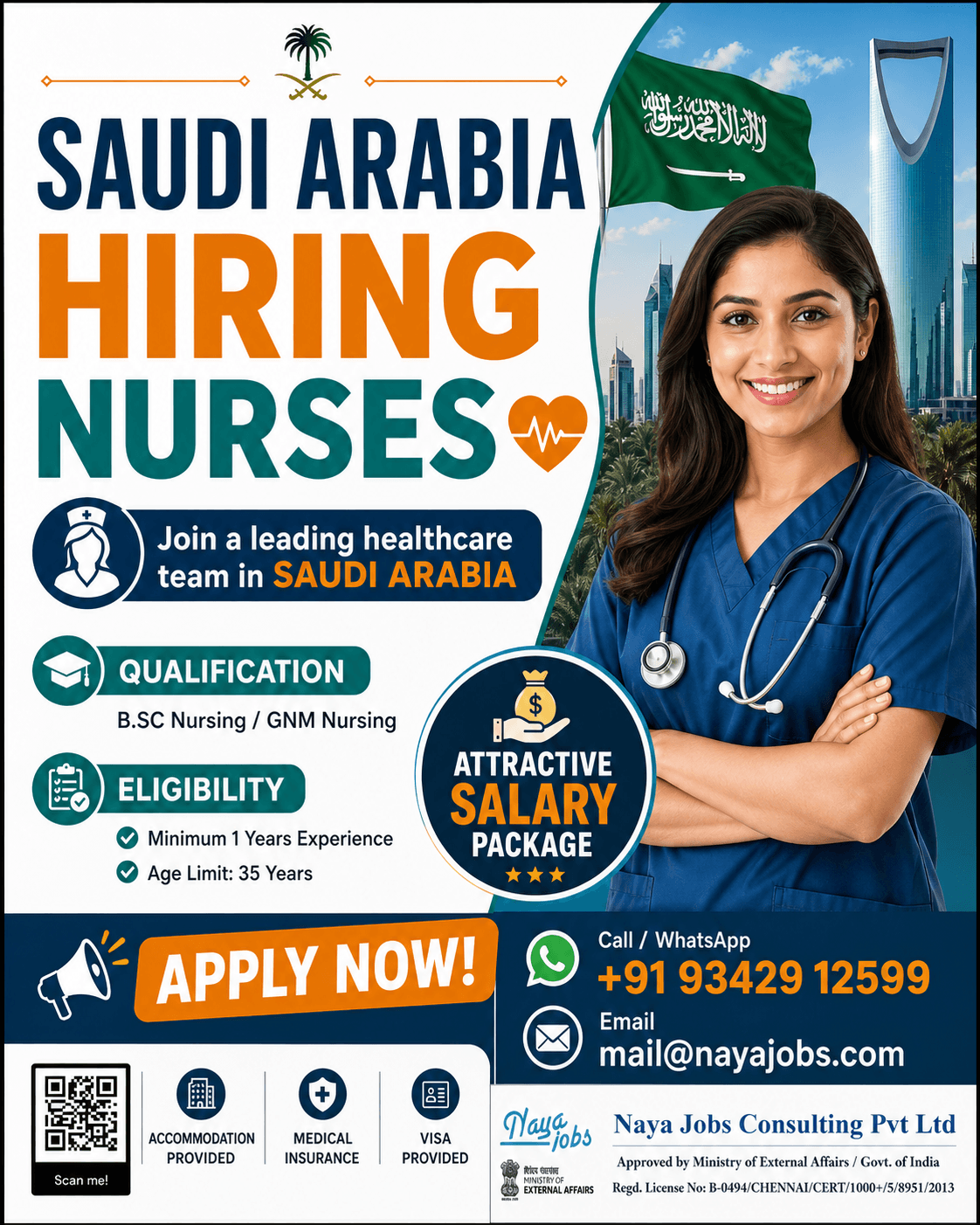 URGENT HIRING – STAFF NURSES FOR SAUDI ARABIA