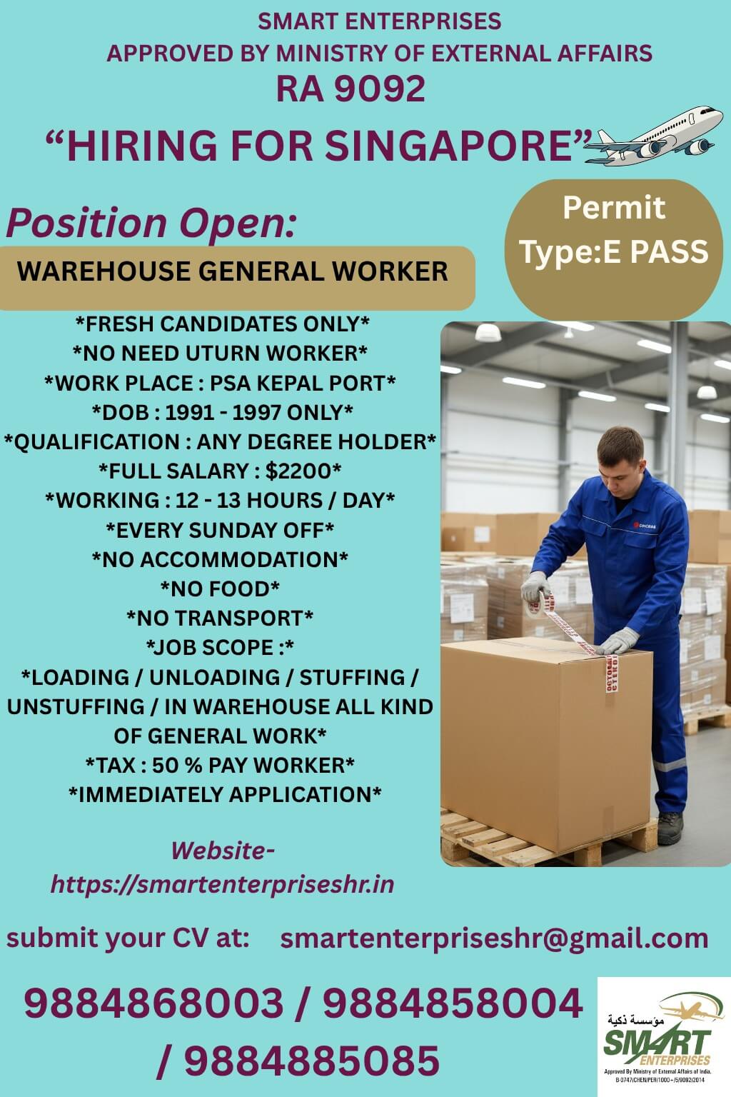 WEARHOUSE GENERAL WORKER