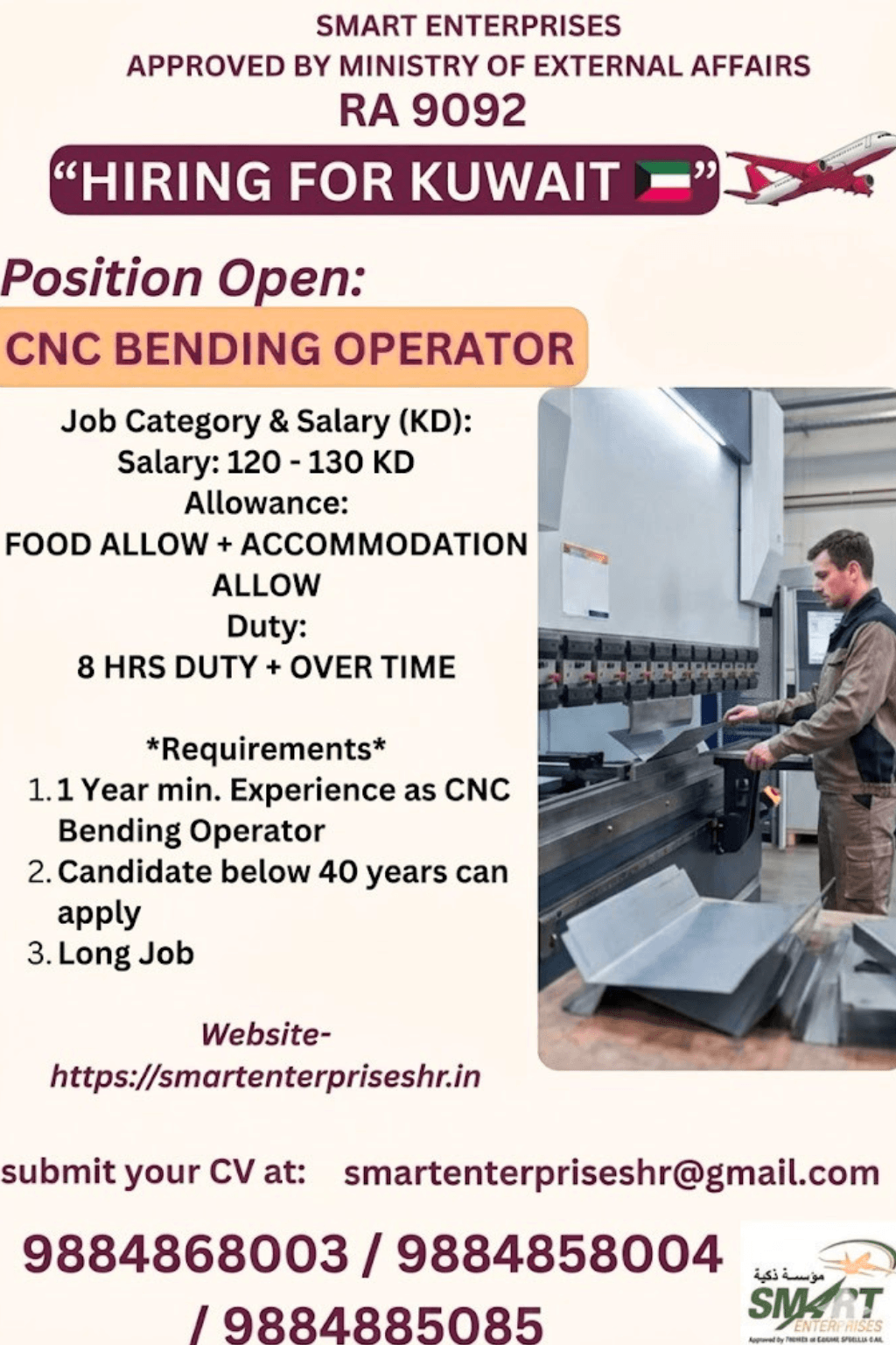 CNC BENDING OPERATOR