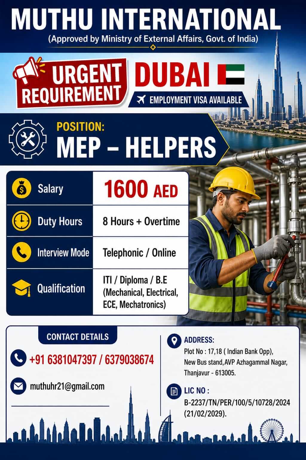 WANTED FOR DUBAI