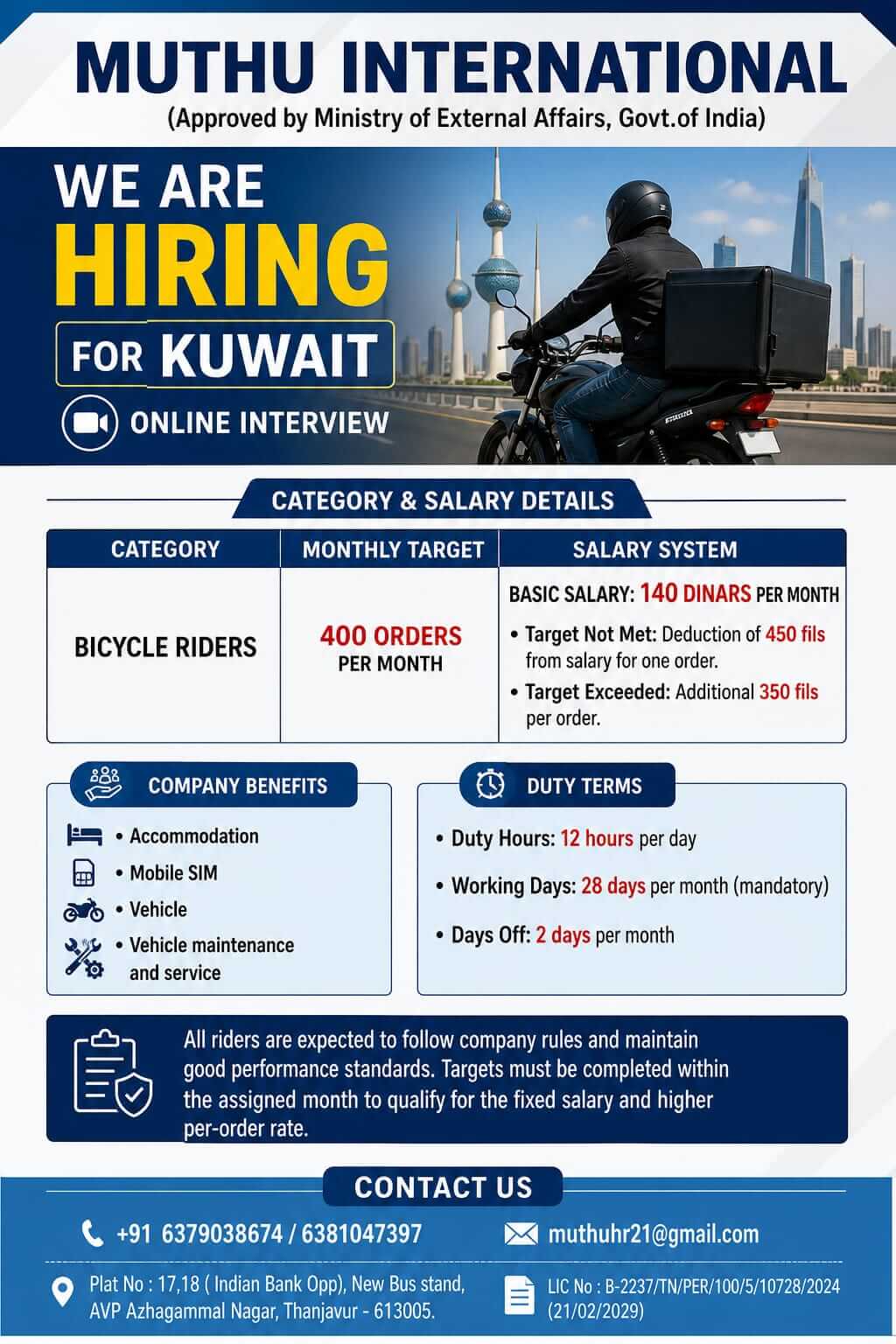WANTED FOR KUWAIT