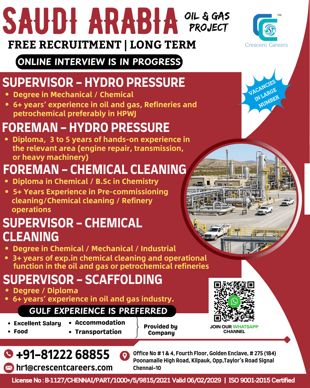 FREE RECRUITMENT FOR SAUDI ARABIA