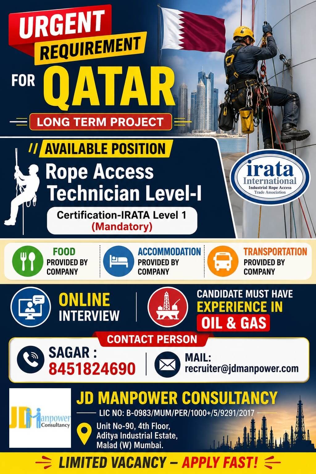 FREE REQUIREMENT FOR QATAR LONG TERM PROJECT