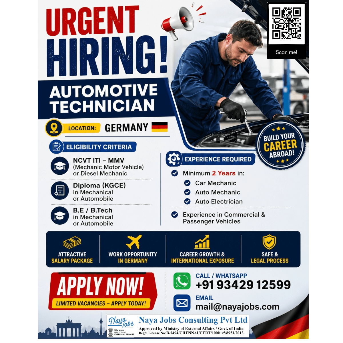 URGENT HIRING – AUTOMOTIVE TECHNICIAN (GERMANY)