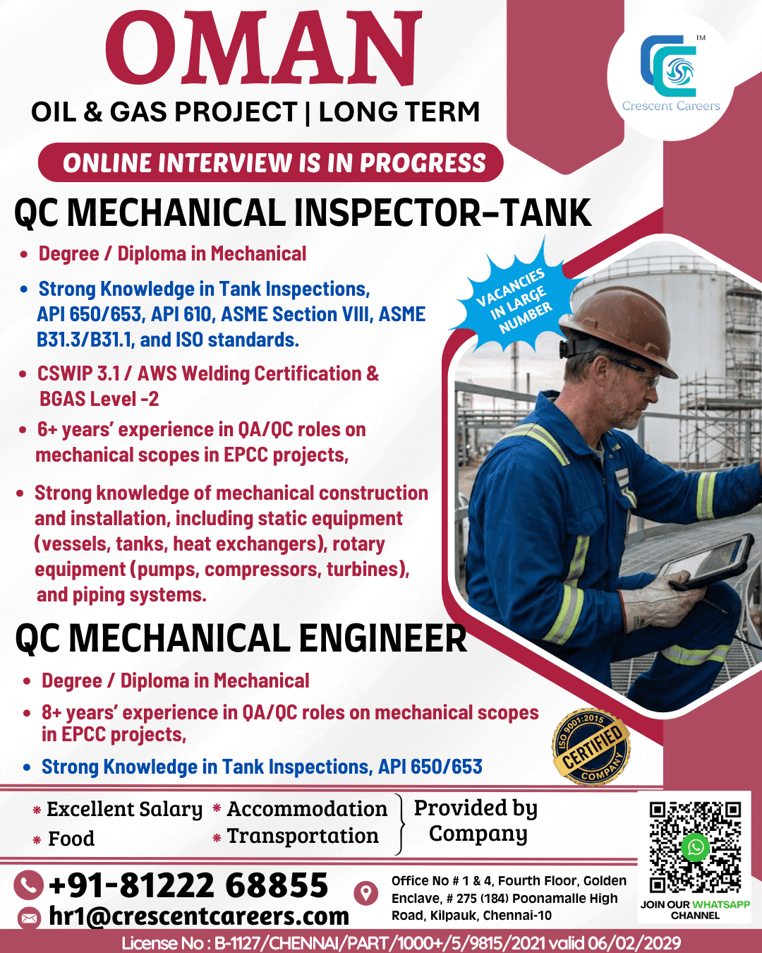 QC MECHANICAL INSPECTOR / ENGINEER