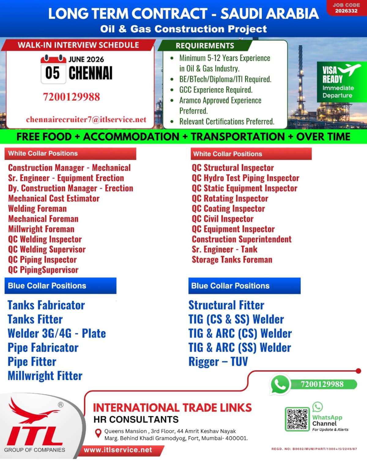 Direct interview at Chennai on 05-12-2026 for SAUDI Direct interview at Chennai on 05-12-2026 for SAUDI