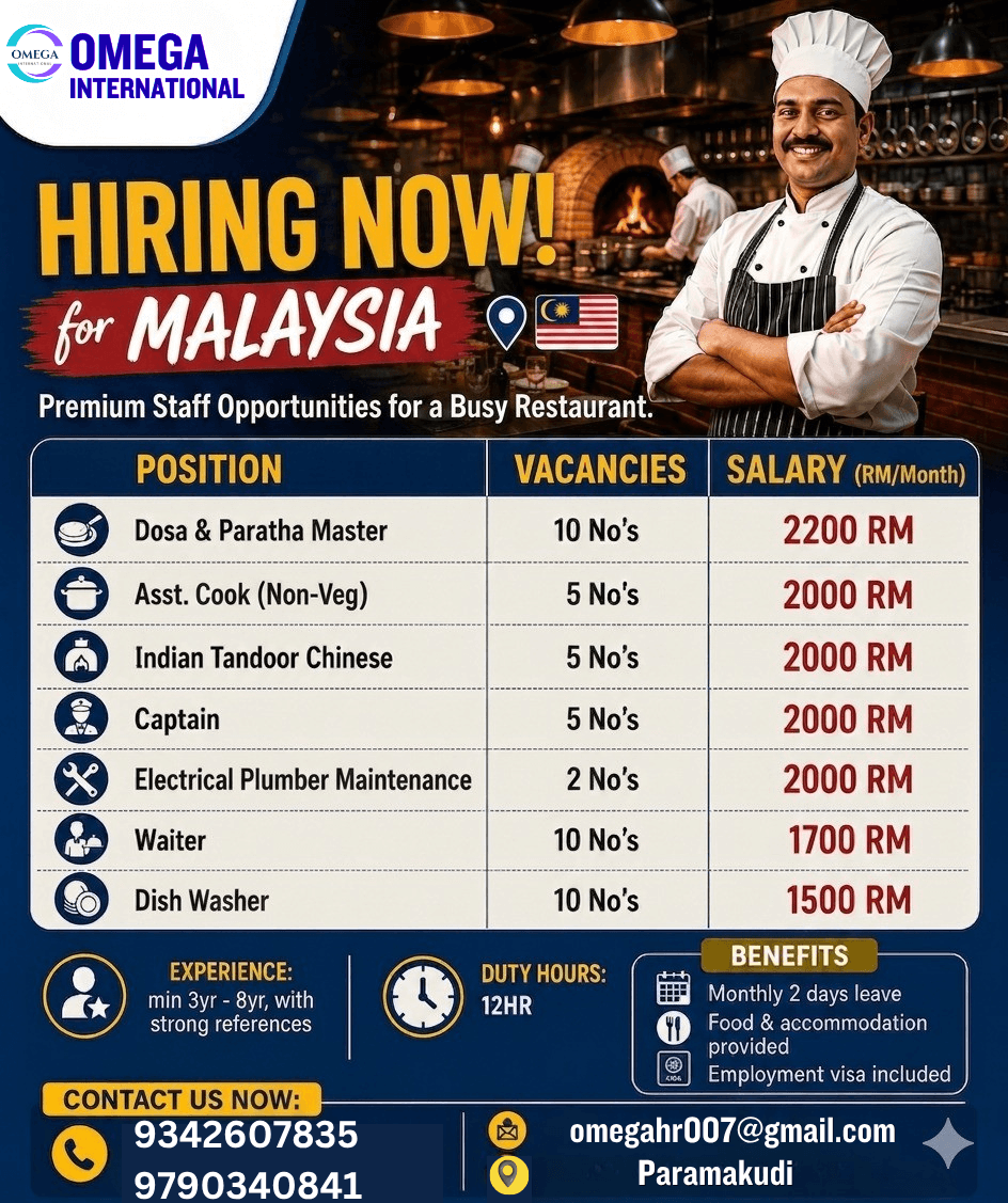 hiring  now for malaysia