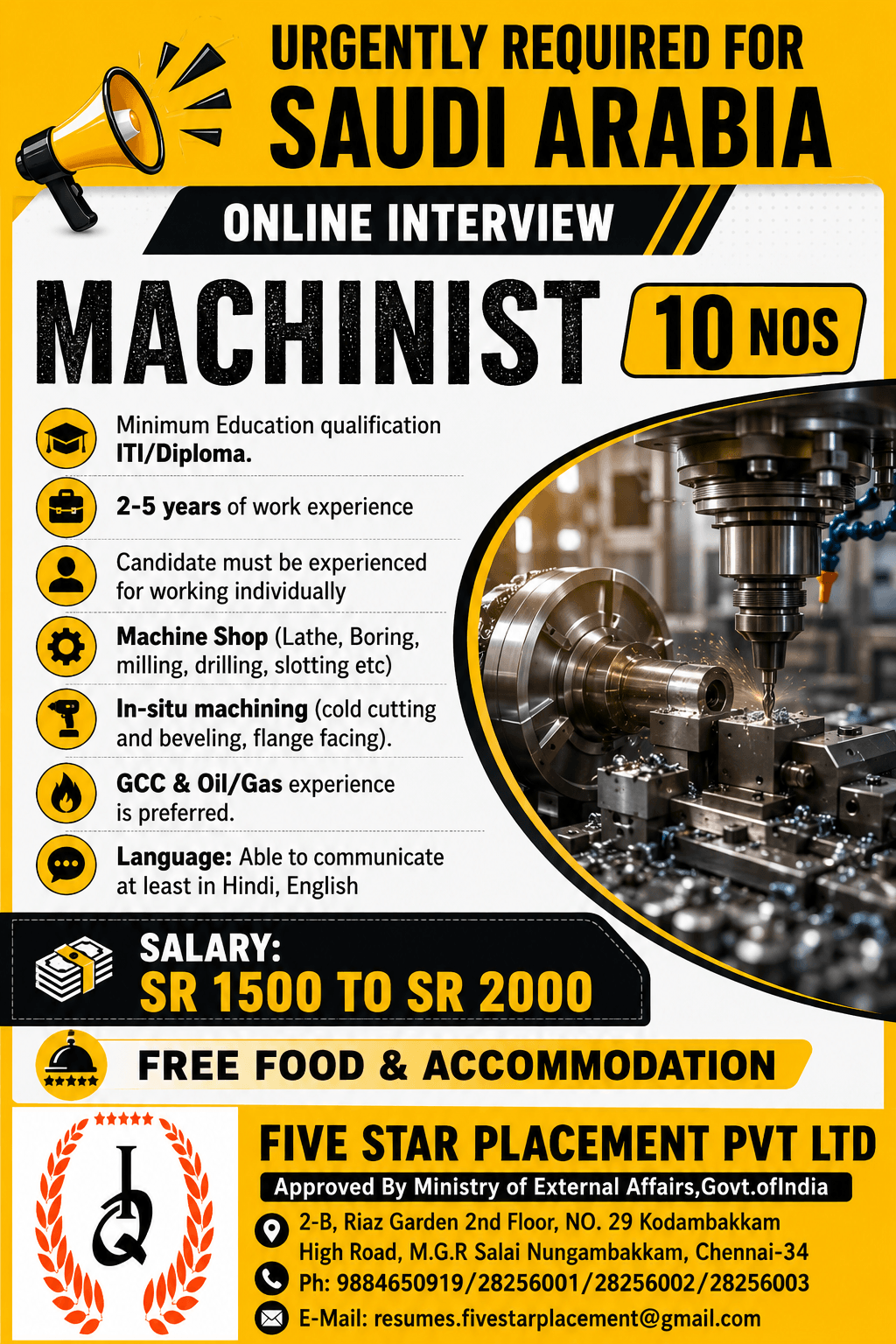URGENT REQUIREMENT FOR SAUDI ARABIA URGENT REQUIREMENT FOR SAUDI ARABIA