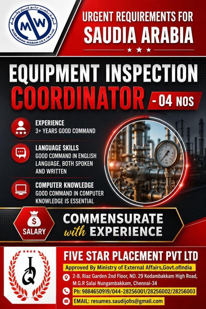 URGENT REQUIREMENT FOR SAUDI ARABIA URGENT REQUIREMENT FOR SAUDI ARABIA