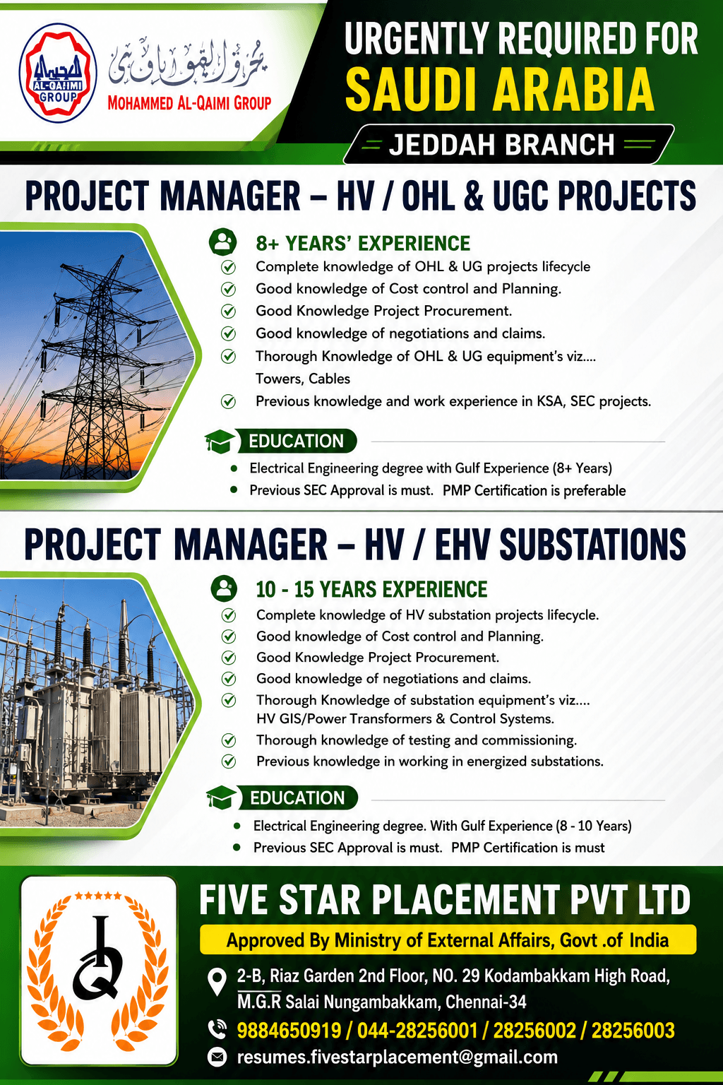 URGENT REQUIREMENT FOR SAUDI ARABIA URGENT REQUIREMENT FOR SAUDI ARABIA