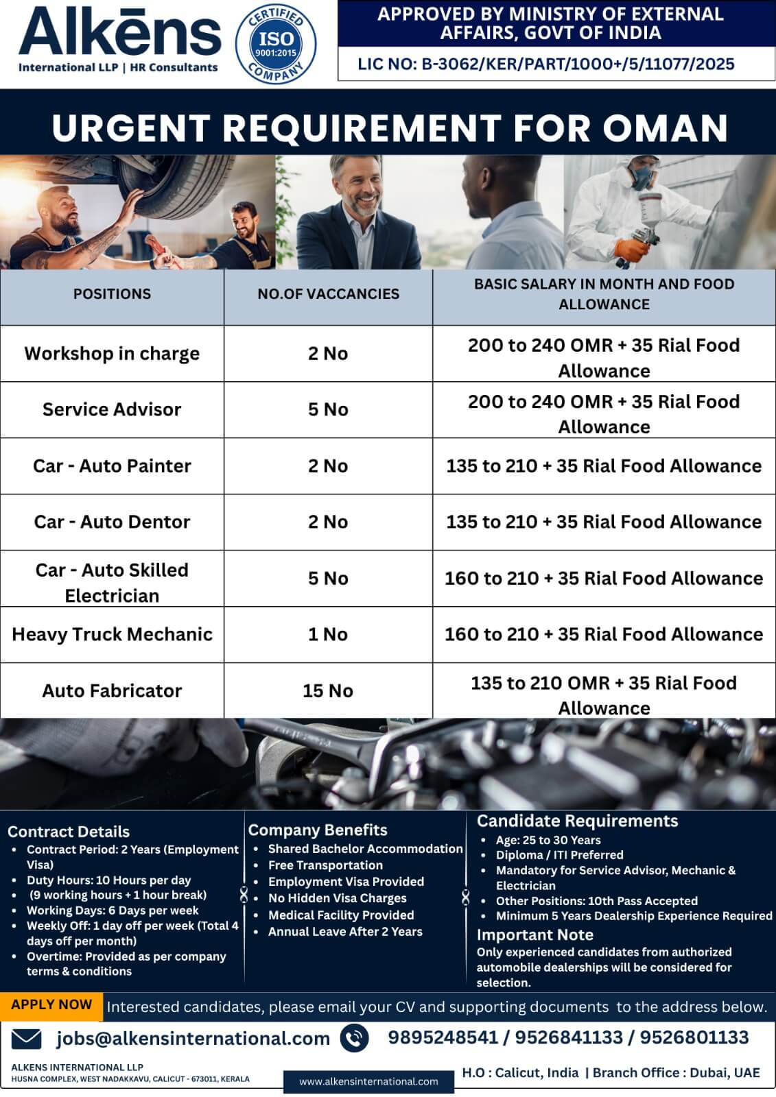 HIRING FOR OMAN HIRING FOR OMAN