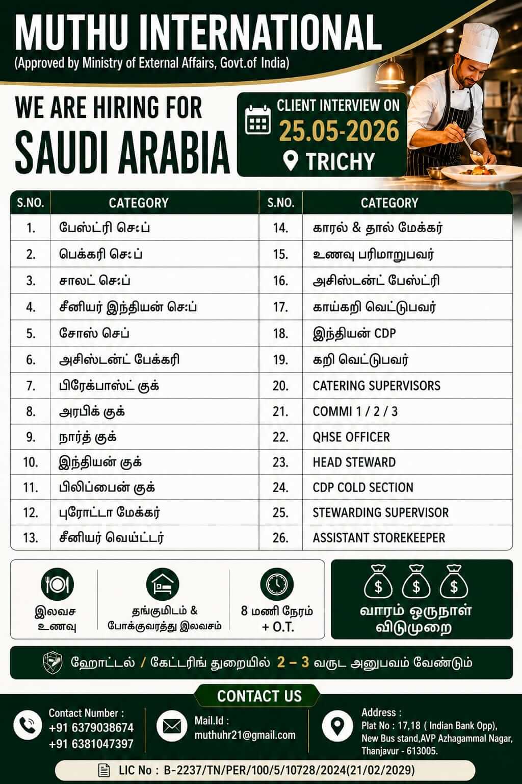 WANTED FOR SAUDI ARABIA WANTED FOR SAUDI ARABIA