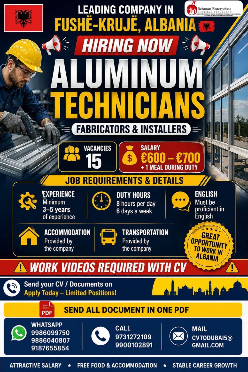 HIRING FOR ALBANIA HIRING FOR ALBANIA