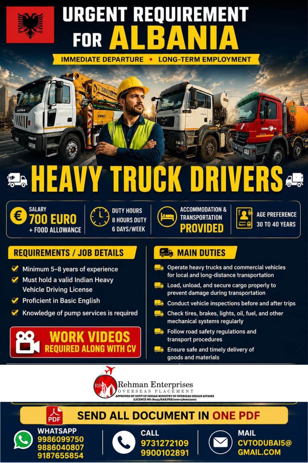 HIRING FOR ALBANIA HIRING FOR ALBANIA