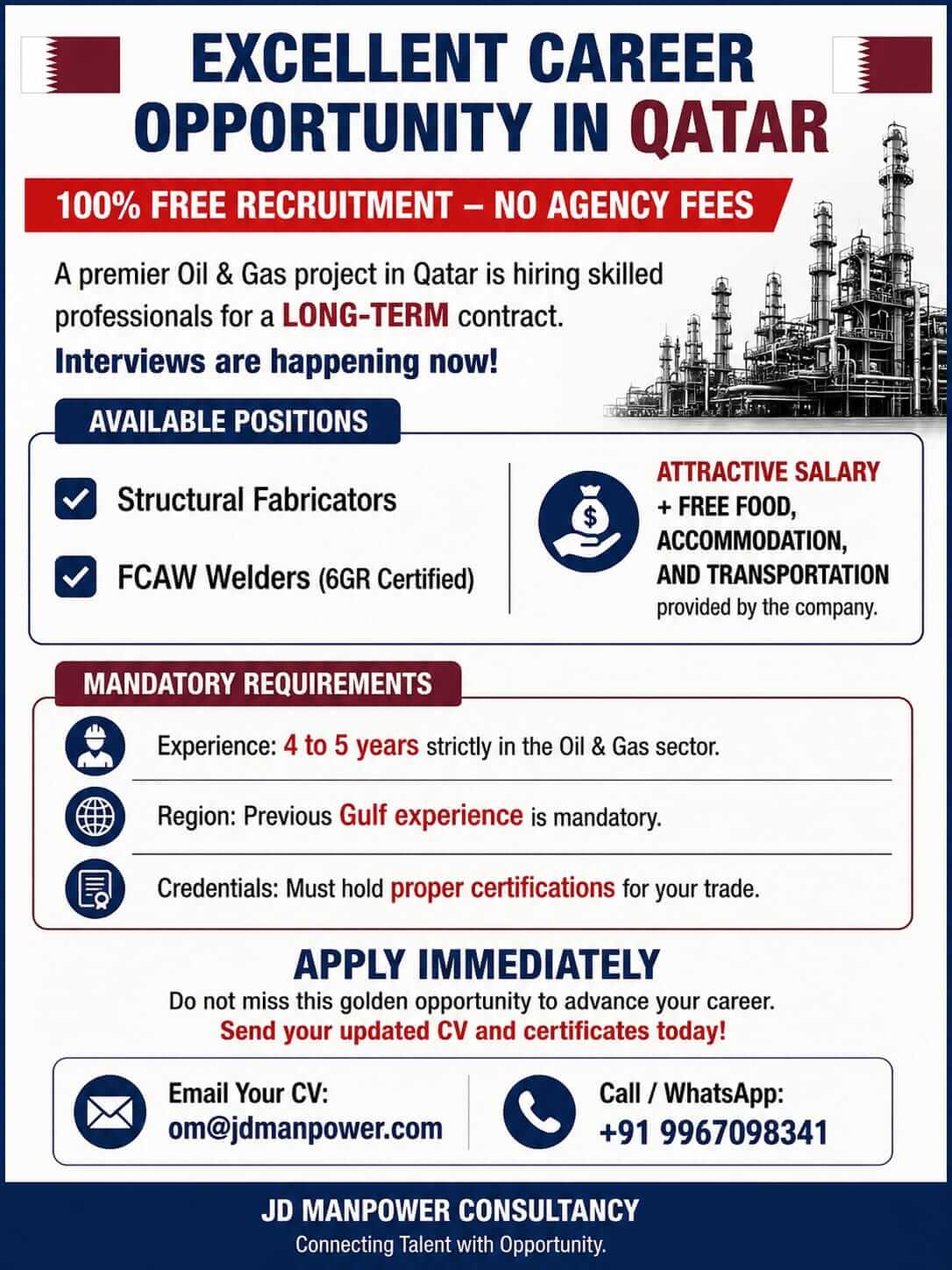 EXCELLENT CAREER OPPORTUNITY IN QATAR