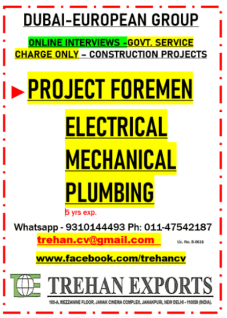 PROJECT FOREMEN PROJECT FOREMEN