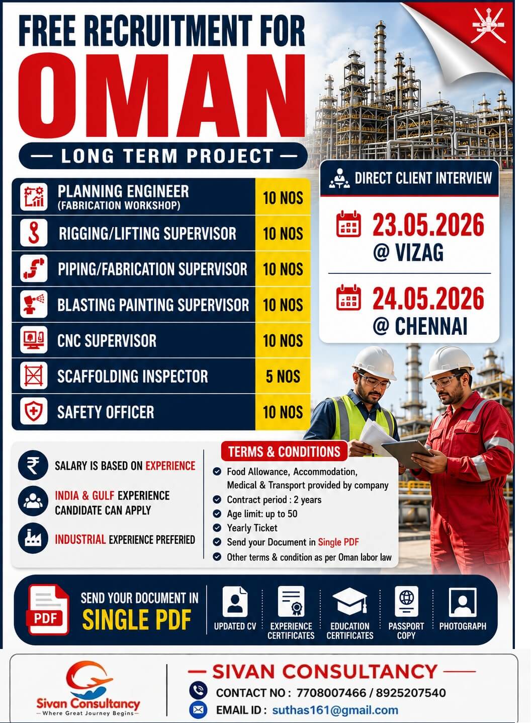Urgent recruitment for Oman