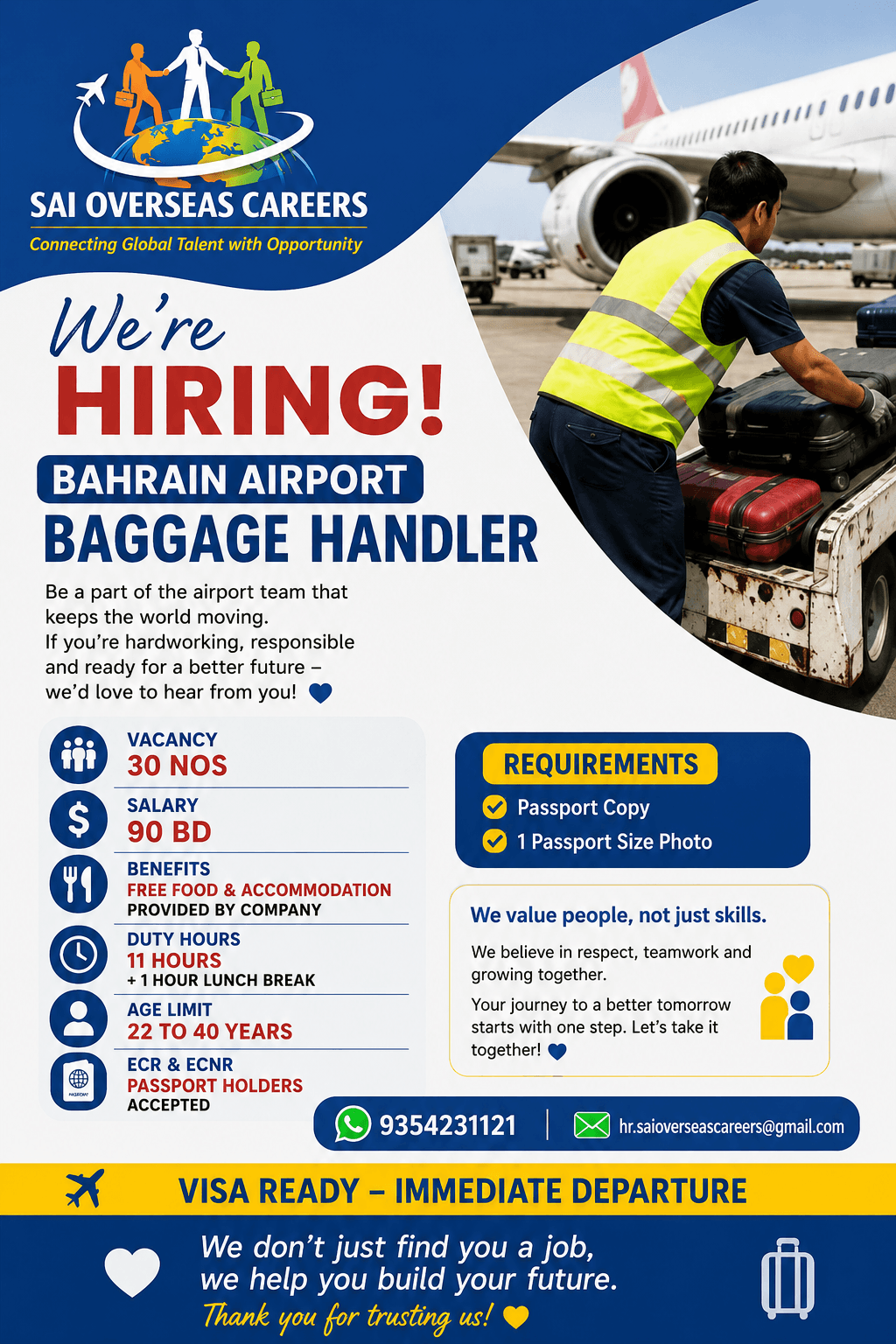 Urgent Hiring for Bahrain – Airport Baggage Handler Urgent Hiring for Bahrain – Airport Baggage Handler