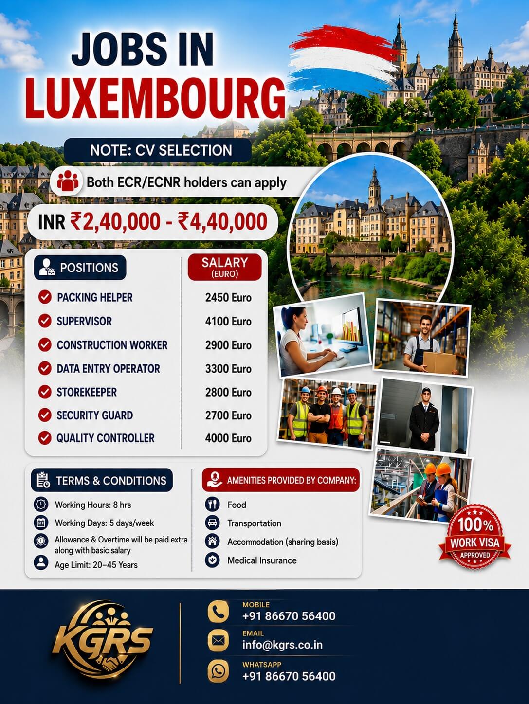 HIRING FOR LUXEMBOURG