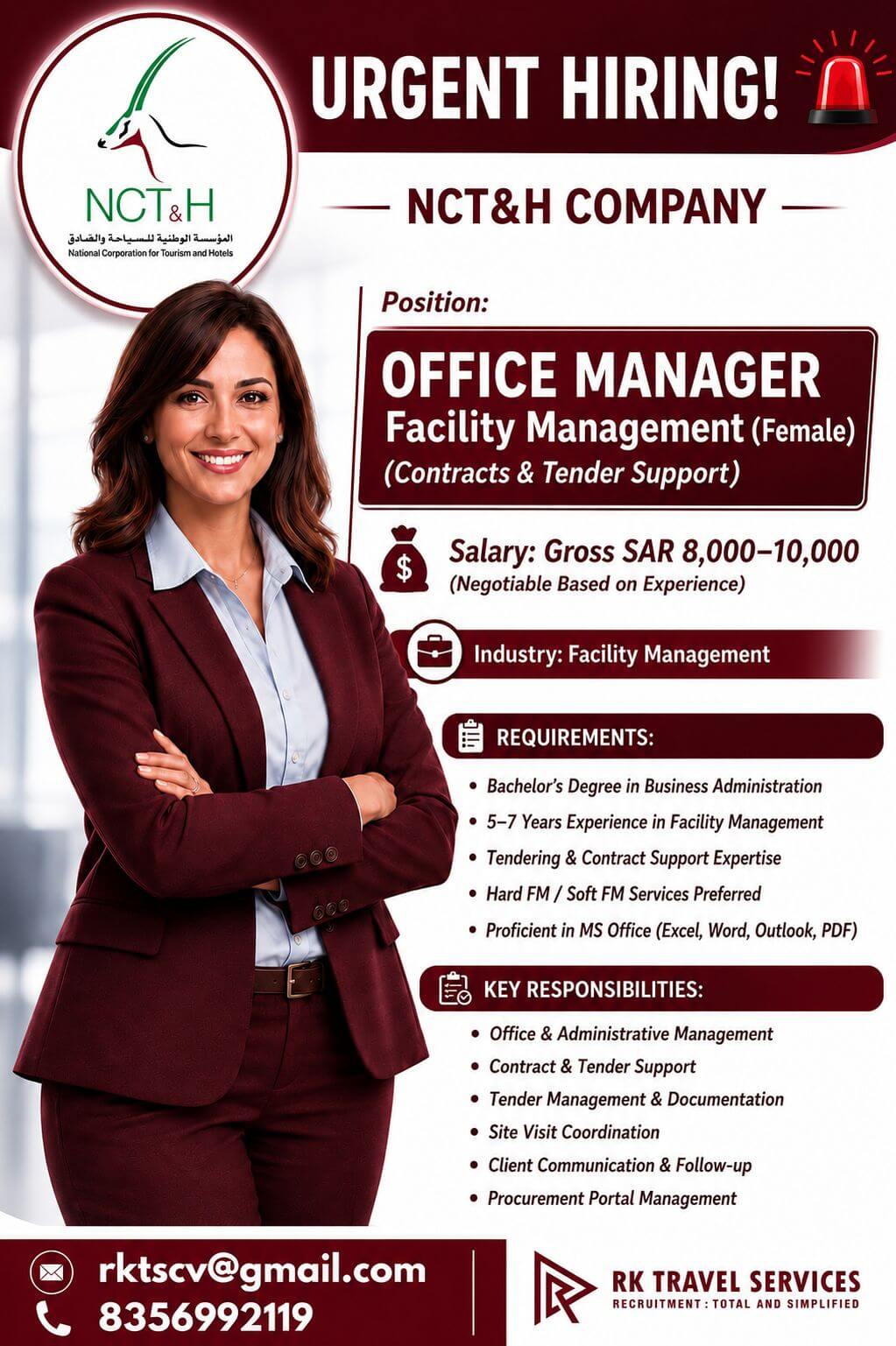 URGENT HIRING For National Corporation for Tourism and Hotels URGENT HIRING For National Corporation for Tourism and Hotels