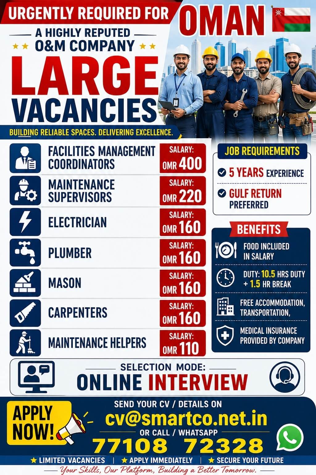 URGENTLY REQUIRED FOR A HIGHLY REPUTED * O&M COMPANY URGENTLY REQUIRED FOR A HIGHLY REPUTED * O&M COMPANY