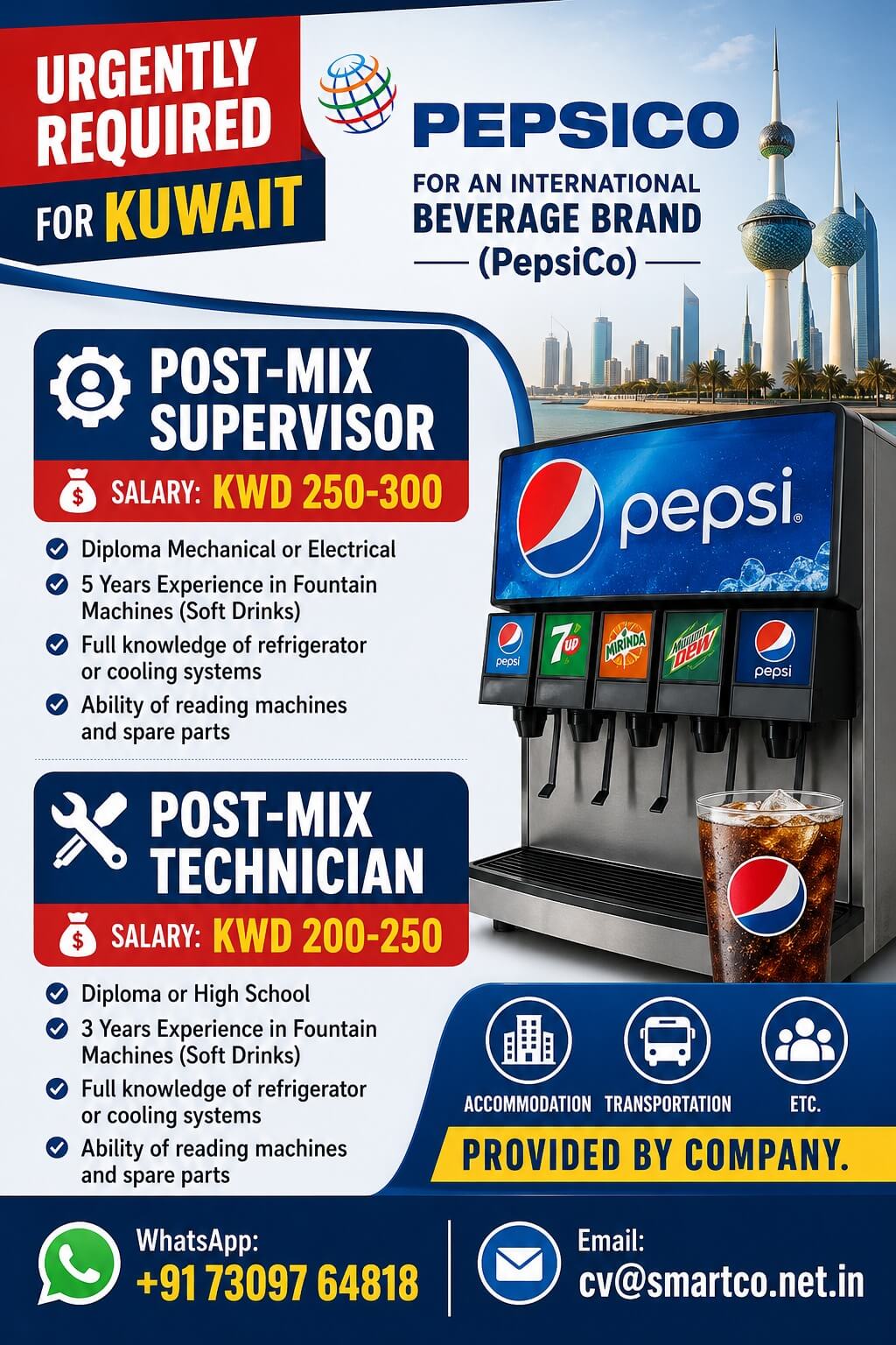URGENTLY REQUIRED FOR KUWAIT PEPSICO FOR AN INTERNATIONAL URGENTLY REQUIRED FOR KUWAIT PEPSICO FOR AN INTERNATIONAL
