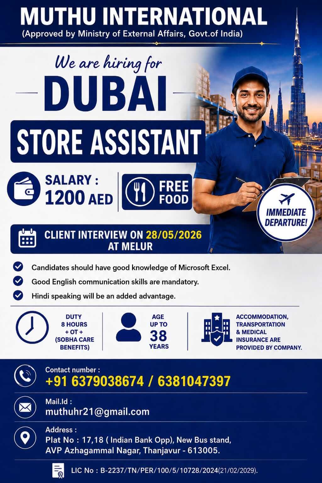 WANTED FOR DUBAI